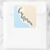 シルエットマップ付きカリフォルニアブラシレタリング スクエアシール (バッグ)