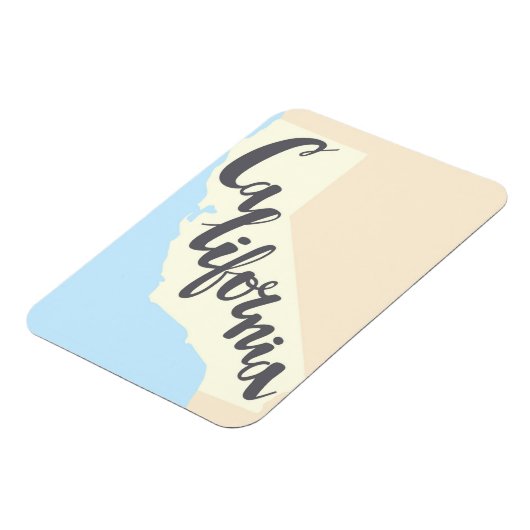 シルエットマップ付きカリフォルニアブラシレタリング マグネット (左側)