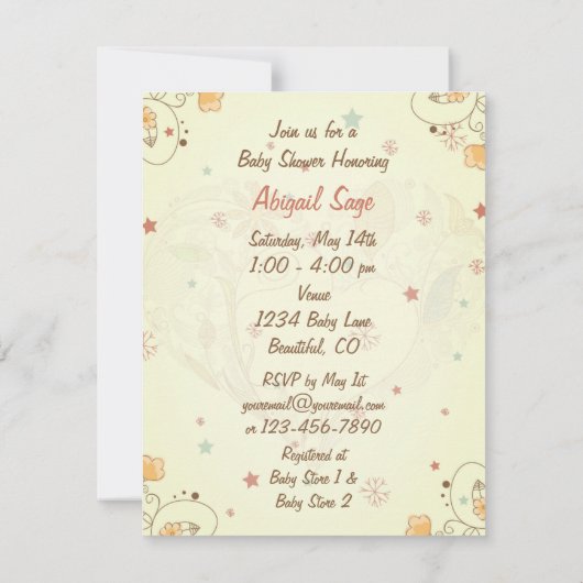 シルエットマママキャットと子猫ベビーシャワー招待状 招待状 (裏面)