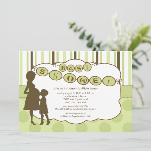 シルエットマムベビーシャ男女兼用ワー緑 招待状 (スタンド正面)