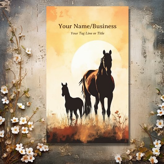 シルエットマーレとフォーアルホースサンセットエクエストリアン 名刺