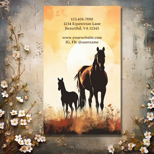 シルエットマーレとフォーアルホースサンセットエクエストリアン 名刺
