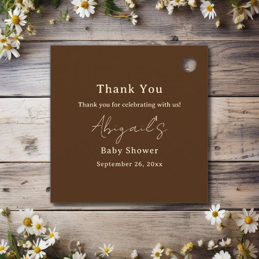 シルエットマーレとフォールサンセットホース赤ちゃんシャワー フェイバータグ