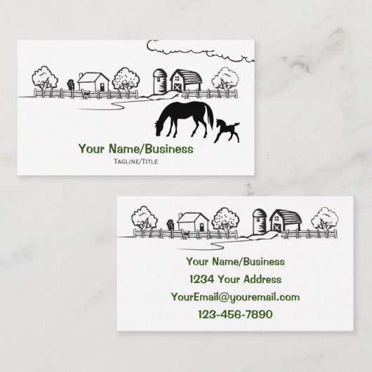 シルエットマーレアンドフォールカントリーファームホース 名刺 (正面/裏面)
