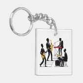 シルエットミュージックバンド キーホルダー (正面左)