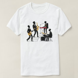 シルエットミュージックバンド Tシャツ