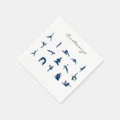 シルエットヨガポーズThunder_Cove スタンダードカクテルナプキン (角)