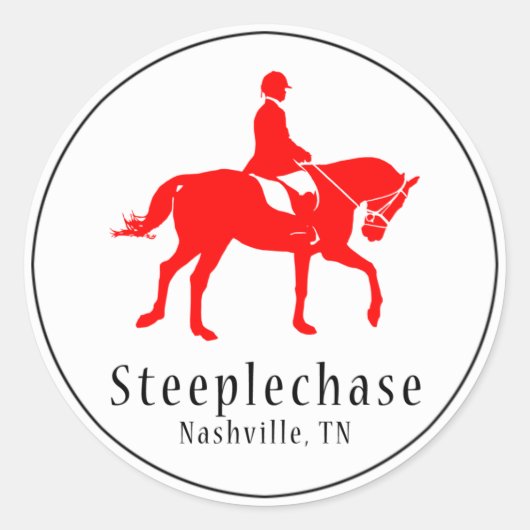 シルエットラウンドステッカー（赤） ラウンドシール (正面)