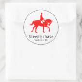 シルエットラウンドステッカー（赤） ラウンドシール (バッグ)