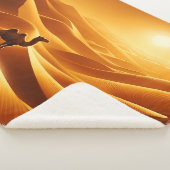 シルエットラクダ日当たりの良いエジプト暑い中東 シェルパブランケット (3/4)