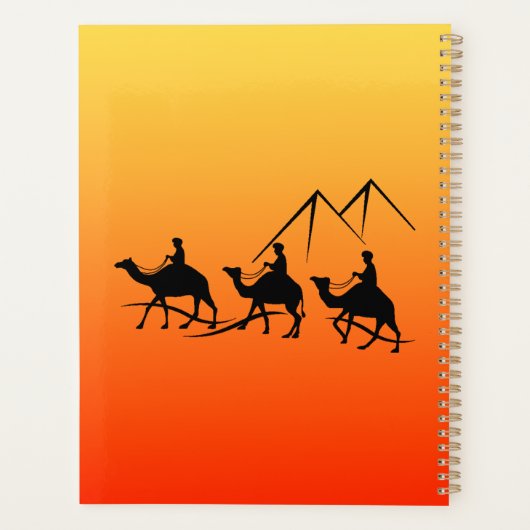 シルエットラクダ日当たりの良いエジプト暑い中東 プランナー手帳 (裏面)