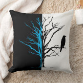 シルエットリバーシブルブラックバードレイヴン クッション (ブランケット)