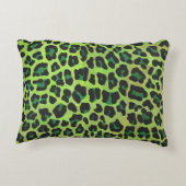 シルエットレオパードブラックとグリーン アクセントクッション (裏面)