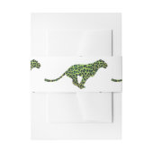 シルエットレオパードブラックとグリーン 招待状ベリーバンド (正面例)