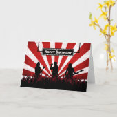 シルエットロックコンサート(日が差すこと誕生日カード付) カード (黄色い花)