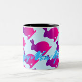 シルエット中国のラビットイヤー〔占星術の〕十二宮図誕生日M ツートーンマグカップ (中央)