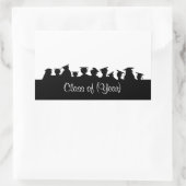 シルエット付きの懇親会または卒業名タグ 長方形シール (バッグ)