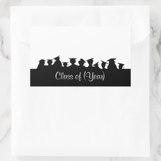 シルエット付きの懇親会または卒業名タグ 長方形シール (バッグ)