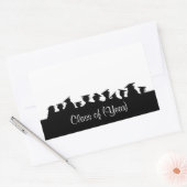 シルエット付きの懇親会または卒業名タグ 長方形シール (封筒)