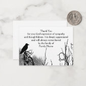 シルエット付きカラスサンキューカード ノートカード (正面/裏面インサイチュ)