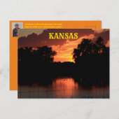 シルエット付きカンザスサンセット、ポストカード ポストカード (正面/裏面)