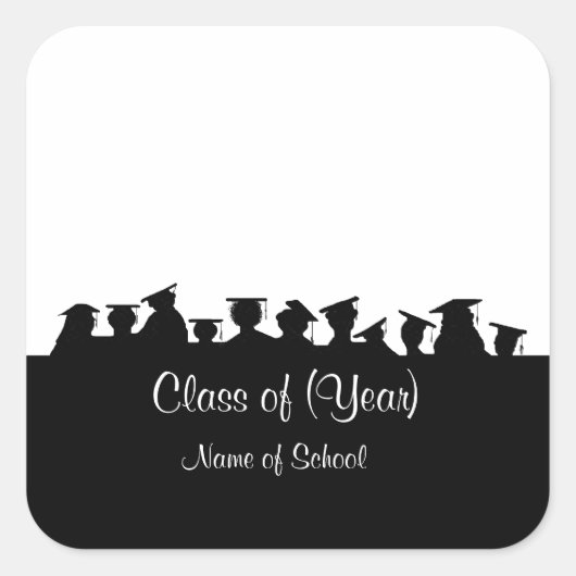 シルエット付き懇親会名タグ2 スクエアシール (正面)