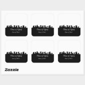 シルエット付き懇親会名タグ2 スクエアシール (シート)