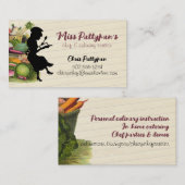 シルエット個人シェフケータリング料理クラス 名刺 (正面/裏面)