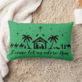 シルエット出生シーンクリスマス装飾用クッション ランバークッション (ブランケット)