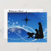 シルエット出生シーンクリスマス シーズンポストカード (正面/裏面)