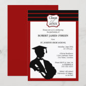 シルエット卒業発表 招待状 (正面/裏面)