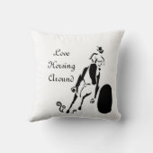 シルエット女性のカーボーイバレルレース クッション (裏面)