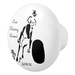 シルエット女性のカーボーイバレルレース セラミックノブ