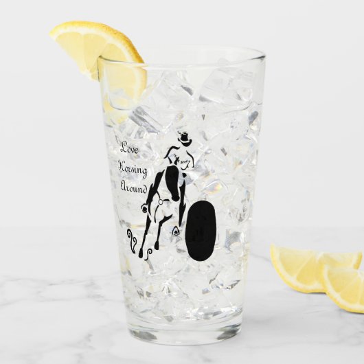 シルエット女性のカーボーイバレルレース タンブラーグラス (アイス正面)