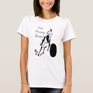 シルエット女性のカーボーイバレルレース Tシャツ