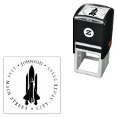 シルエット宇宙シャトル打ち上げ戻りラベル セルフインキングスタンプ (インサイチュ)