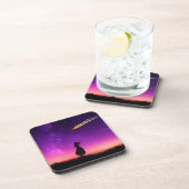 シルエット少女が隕石が地球に衝突するのを見る コースター (右側)