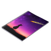 シルエット少女が隕石が地球に衝突するのを見る ノートブック (左側)