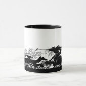 シルエット後を追の素敵な女性 マグカップ (中央)