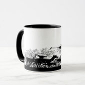 シルエット後を追の素敵な女性 マグカップ (正面左)