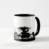 シルエット後を追の素敵な女性 マグカップ (正面右)