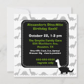 シルエット恐竜ディノ 誕生日招待状 招待状 (裏面)