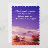 シルエット新郎新婦サンセットサンキューカード 招待状 (裏面)