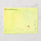 シルエット新郎新婦春背景 インビテーションポストカード (裏面)