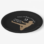 シルエット武術アーツジャパン空手ボーイ誕生日 ペーパープレート (アングル)