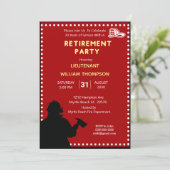 シルエット消防士/消防署長　引退パーティー 招待状 (スタンド正面)