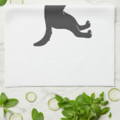 シルエット犬の立ち – 背景色を選択 キッチンタオル (折り畳み)