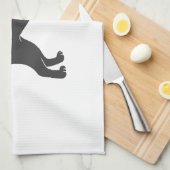 シルエット犬の立ち – 背景色を選択 キッチンタオル (四つ折り)