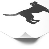 シルエット犬の立ち – 背景色を選択 フォトプリント (角)