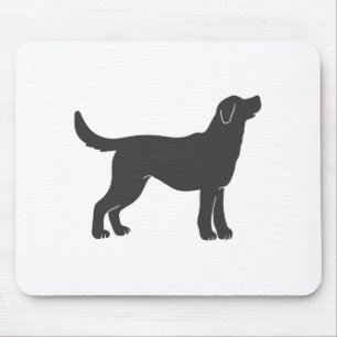 シルエット犬立-背景色を選択 マウスパッド